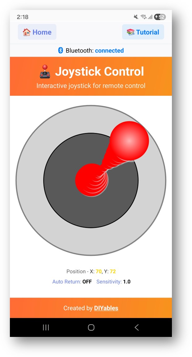 DIYables Bluetooth STEM Education app screenshot 2