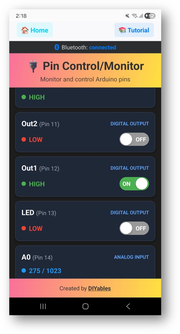 DIYables Bluetooth STEM Education app screenshot 6
