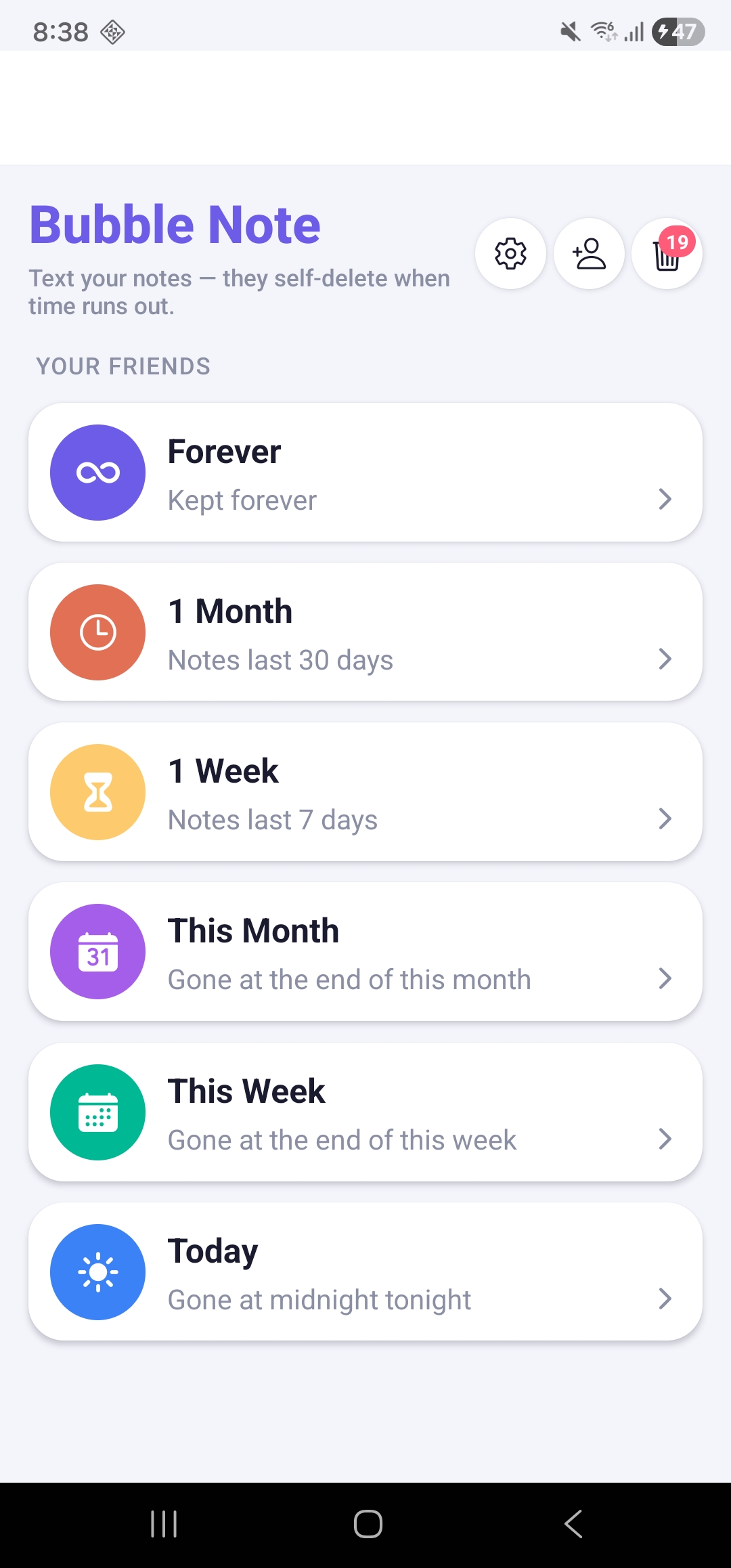 Bubble Note Productivity app screenshot 1