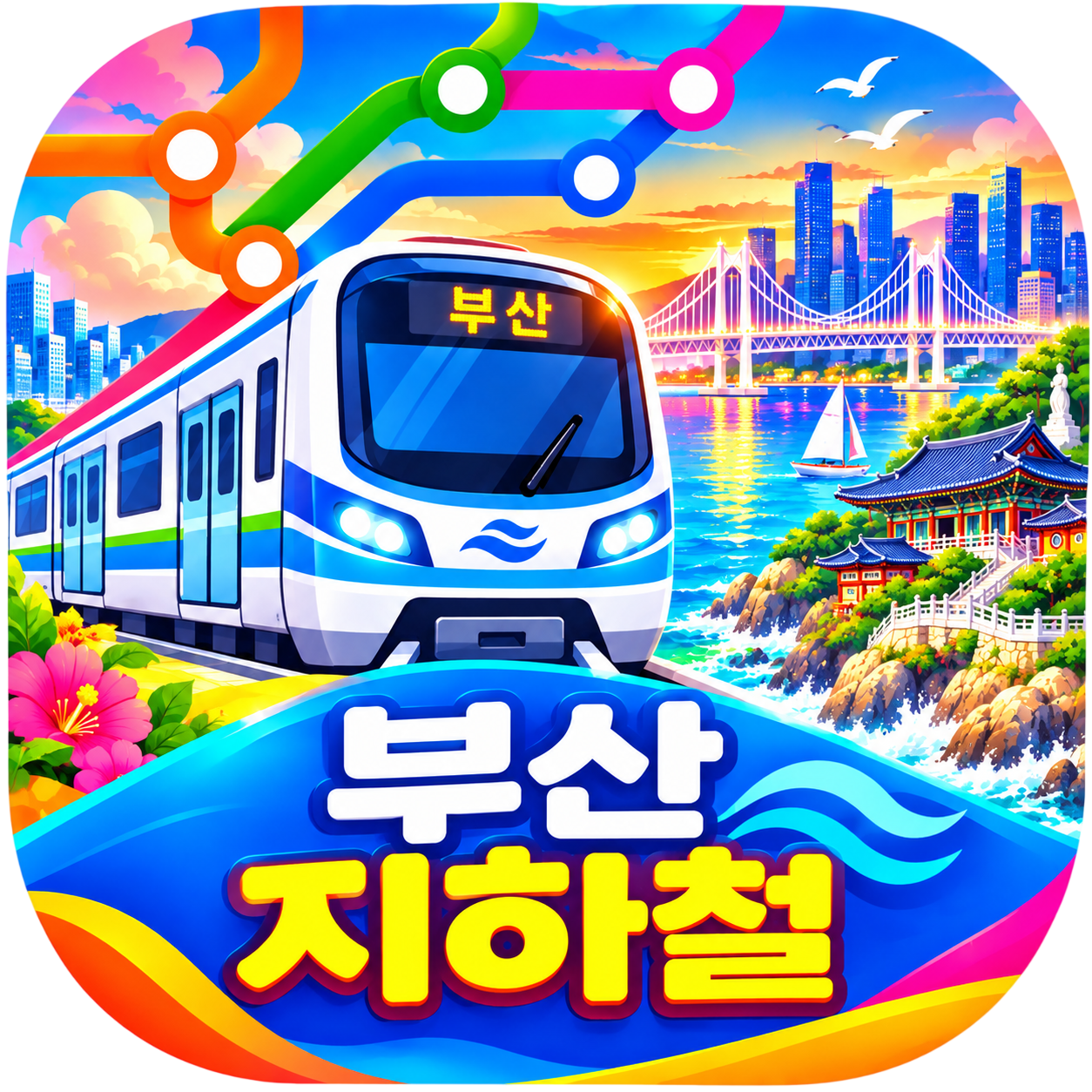 Busan Subway Travel app icon for Android & iOS