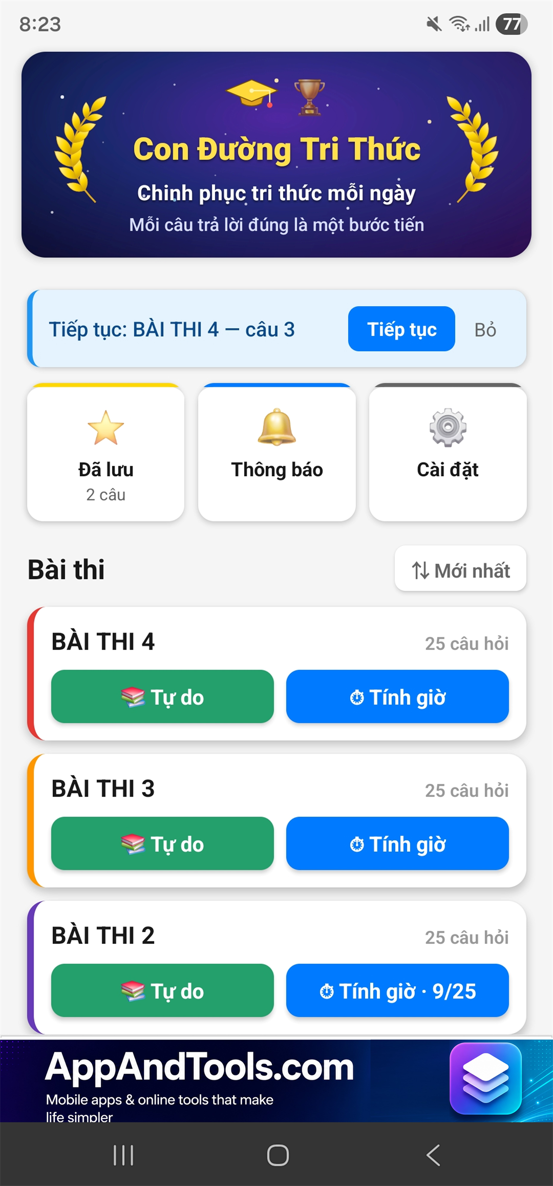 Con Đường Tri Thức Education app screenshot 1