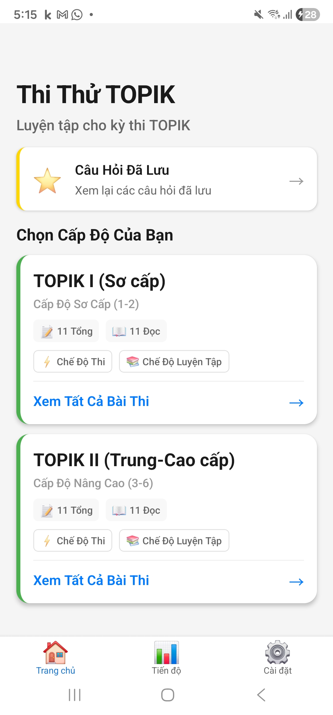 Luyện Thi TOPIK Education app screenshot 1