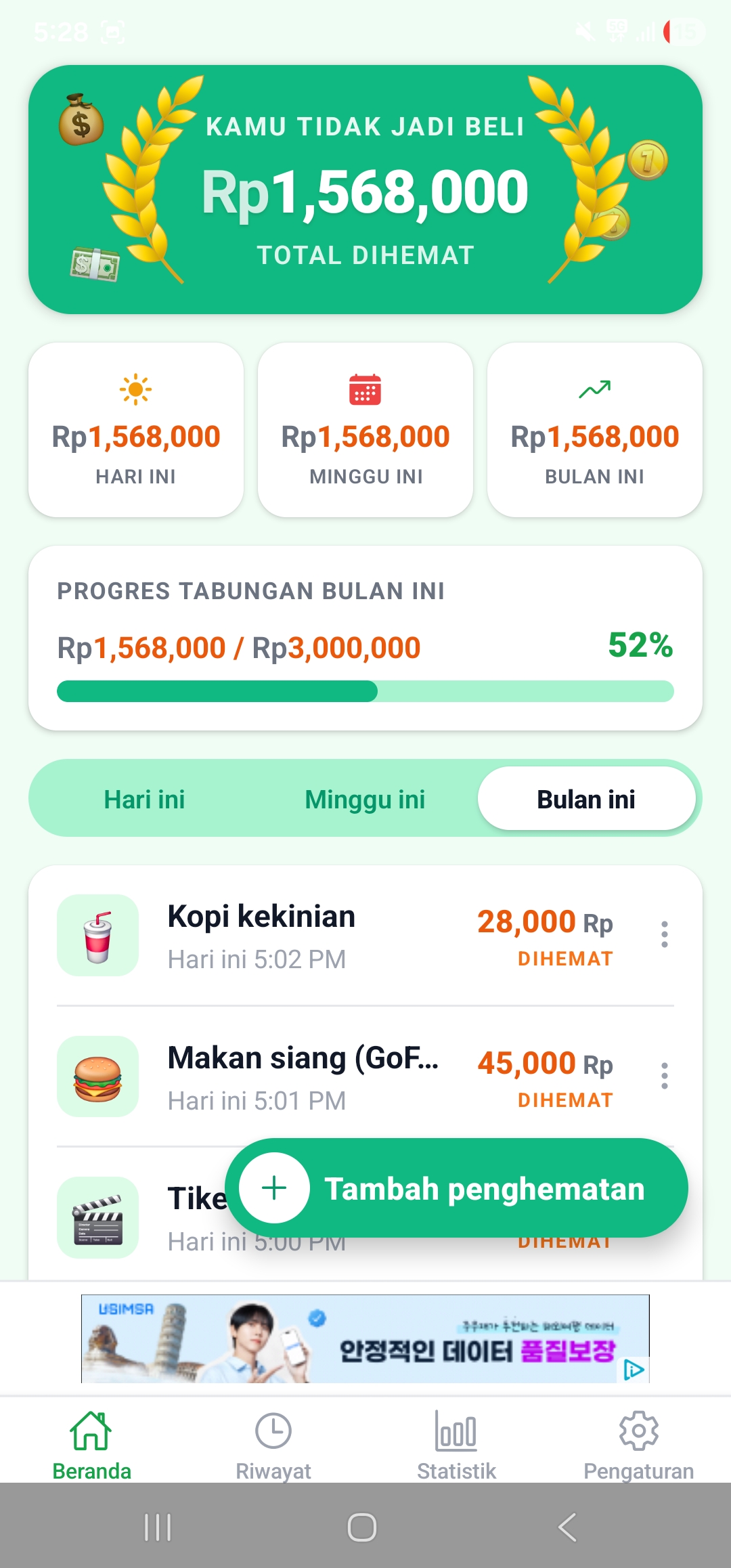 Tidak Jadi Beli Finance app screenshot 1