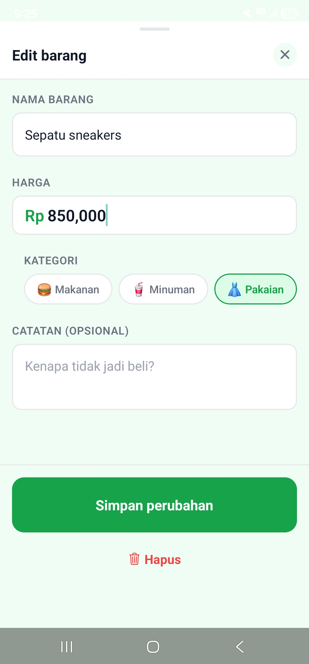 Tidak Jadi Beli Finance app screenshot 6