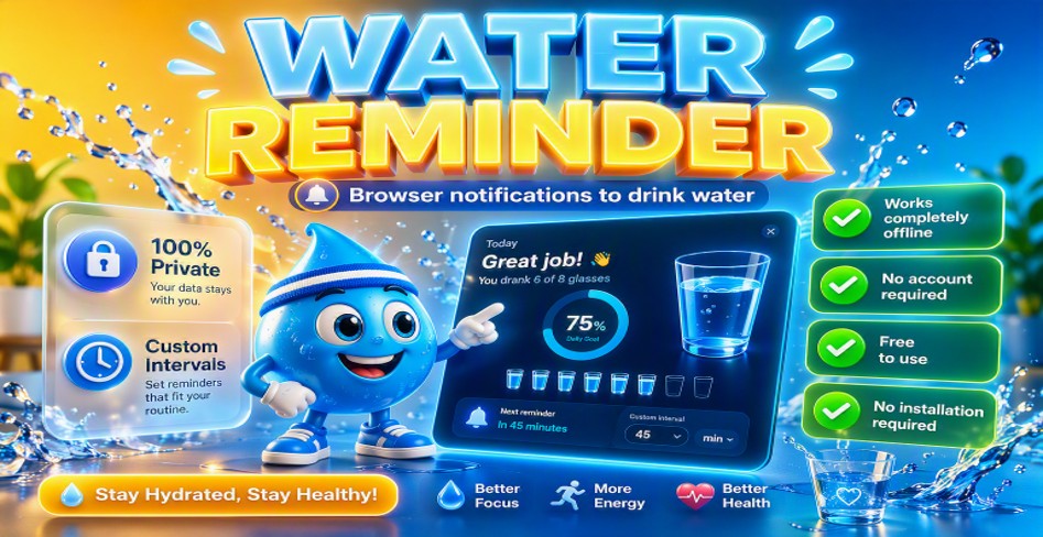 Water Reminder — Drink On Time, Stay Hydrated — AppAndTools.com